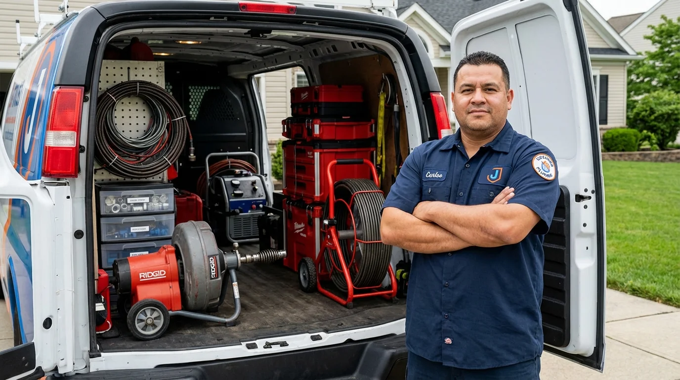 Professional drain cleaning equipment and Johns Plumbing LLC plumber in Coalfield